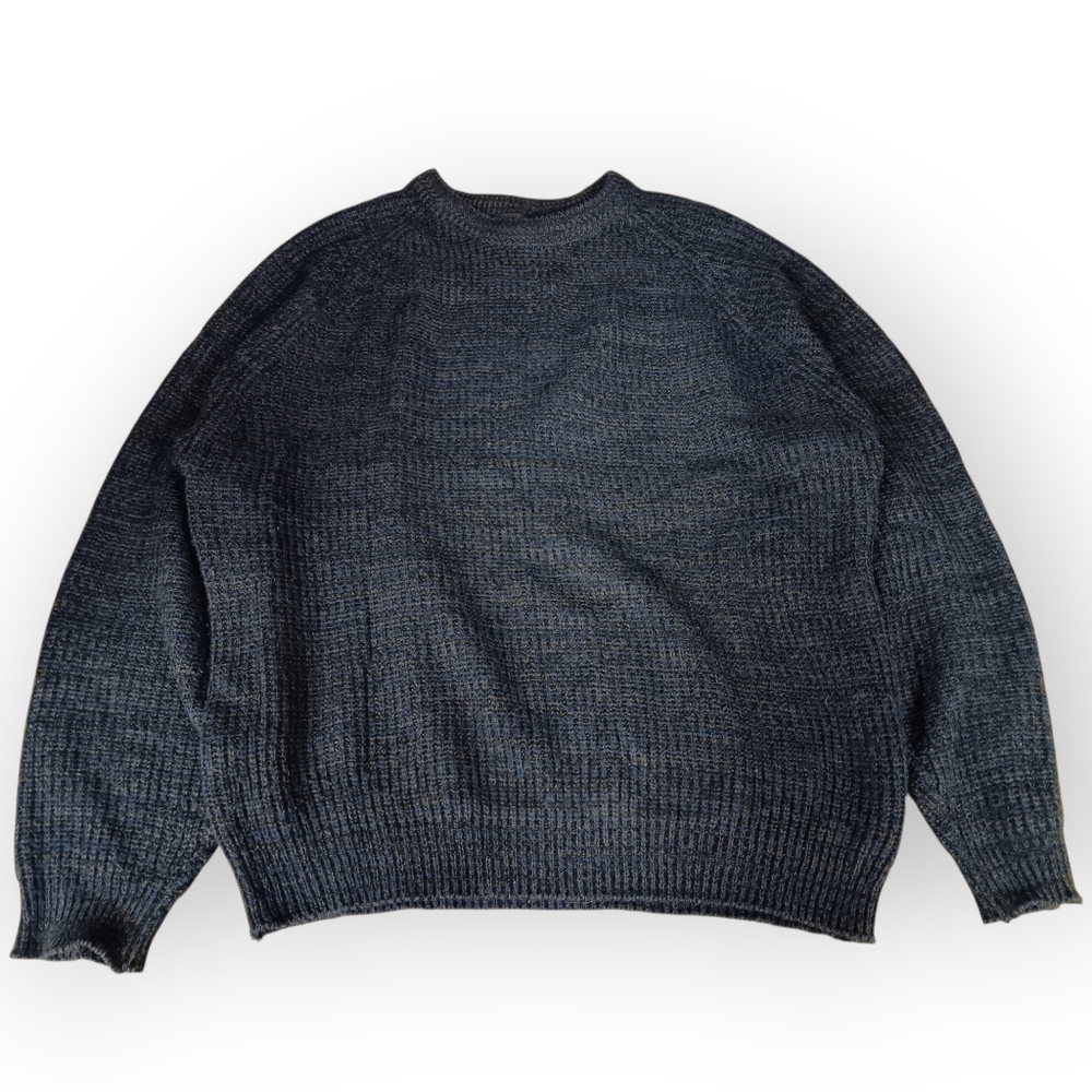 Vtg Blue Saugatuck Acrylic Grandpa Sweater - L
